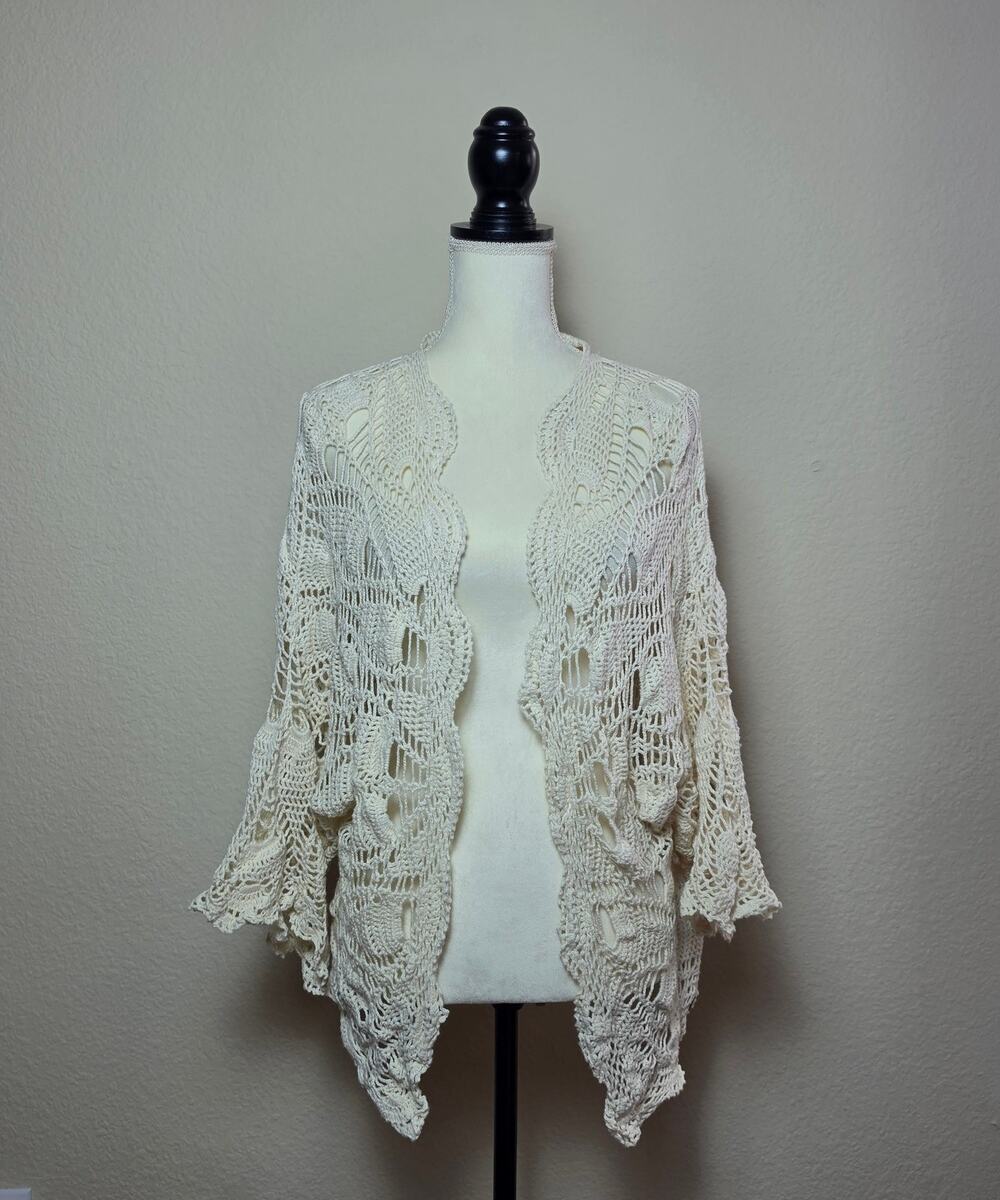 Volcom Dwell Crochet Cardigan Wrap Medium / Large